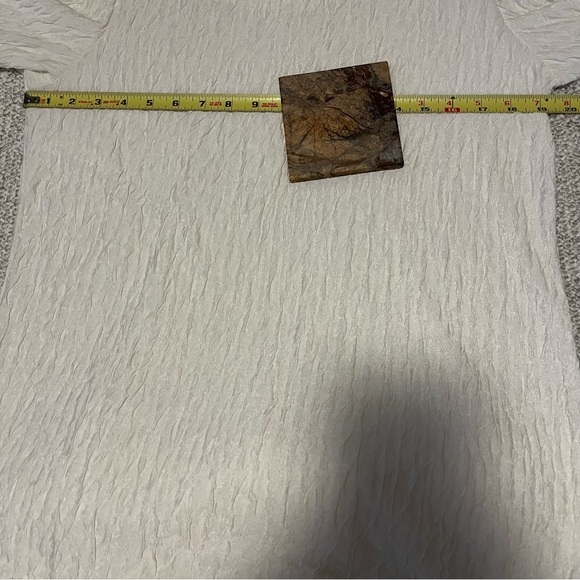 Periphery 2 Piece Cream Short Sleeve Lace Elastic Waist Crinkle Pant Suit Sz M - Picture 7 of 11